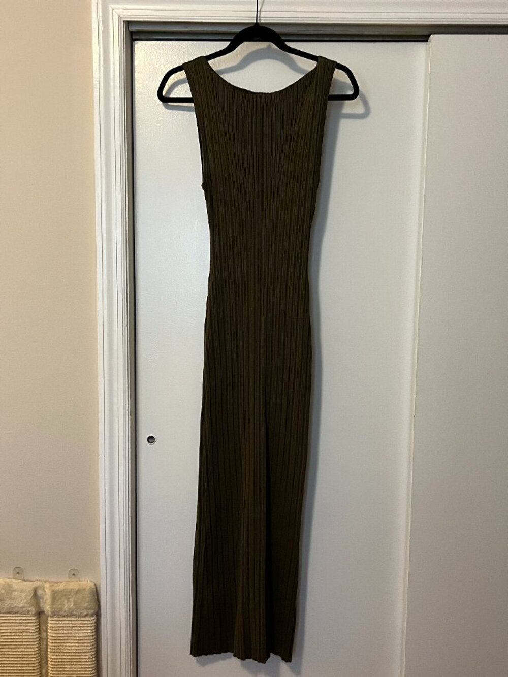 Quince Cotton Cashmere Ribbed Sleeveless Midi Dress - Picture 2 of 4